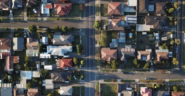 aerial shot of houses